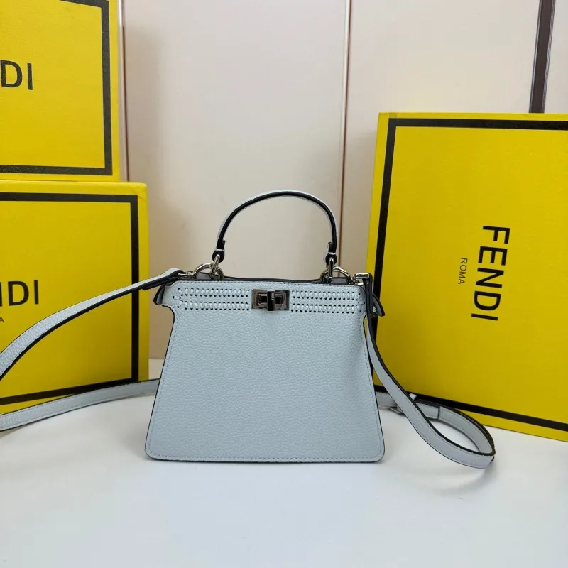 Fendi Light Blue Top Handle Crossbody Bag - Image 3