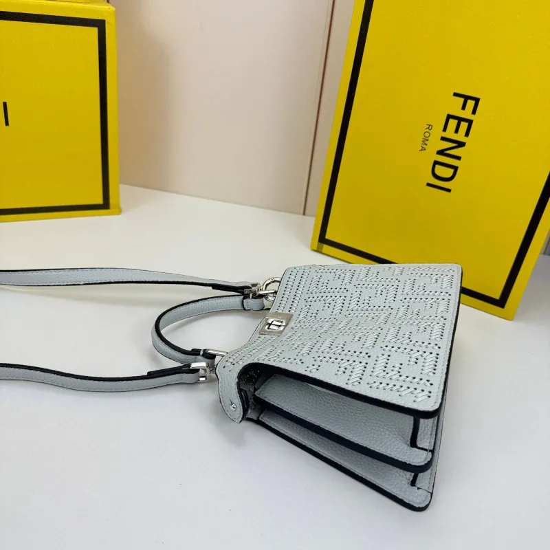 Fendi Light Blue Top Handle Crossbody Bag - Image 4