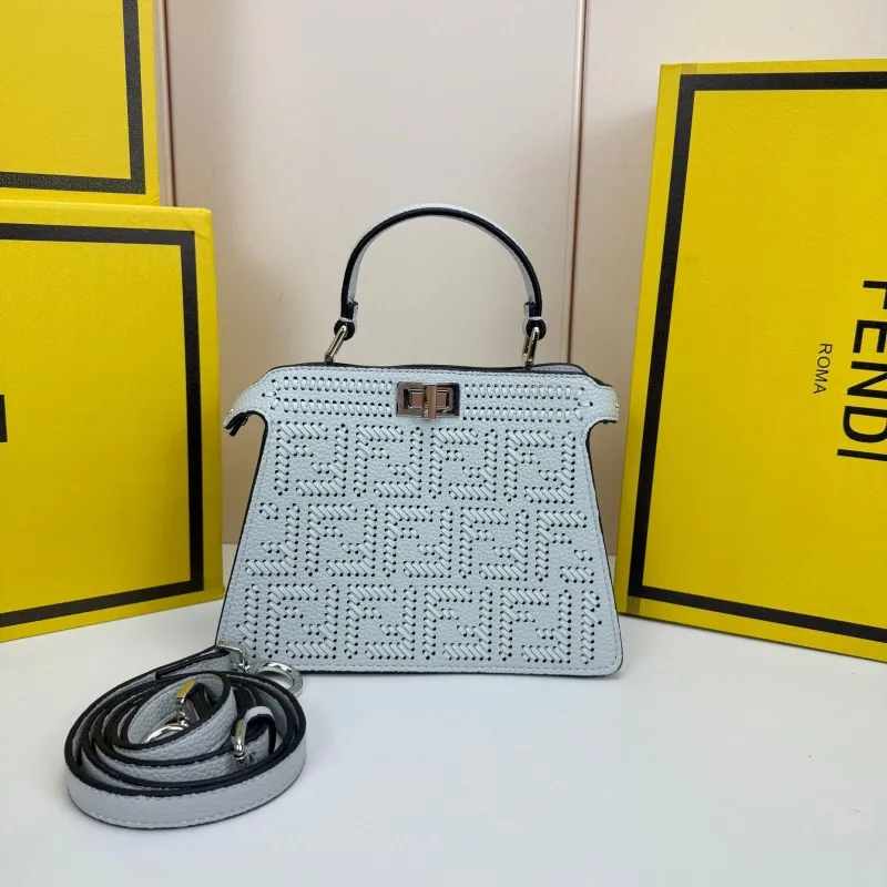 Fendi Light Blue Top Handle Crossbody Bag - Image 5
