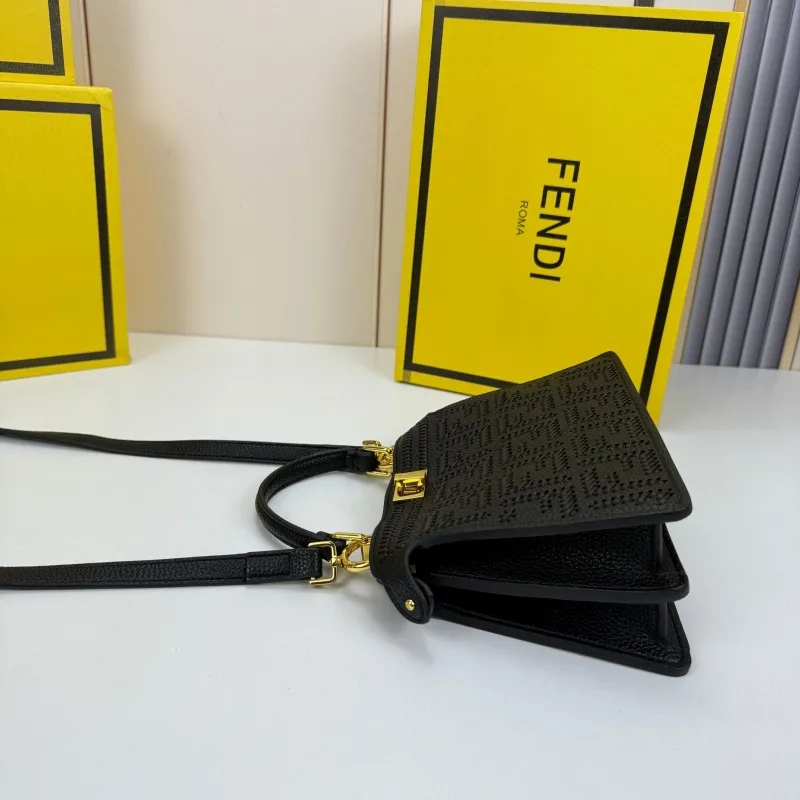 Fendi Black Top Handle Crossbody Bag - Image 4