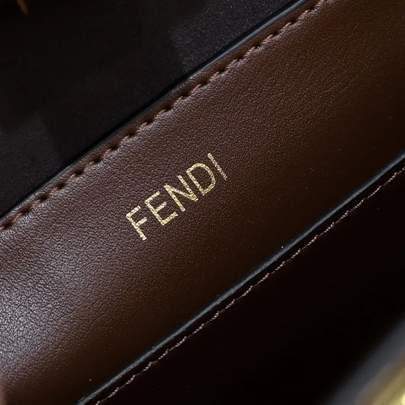 Fendi Brown Leather Top Handle Shoulder Bag - Image 7