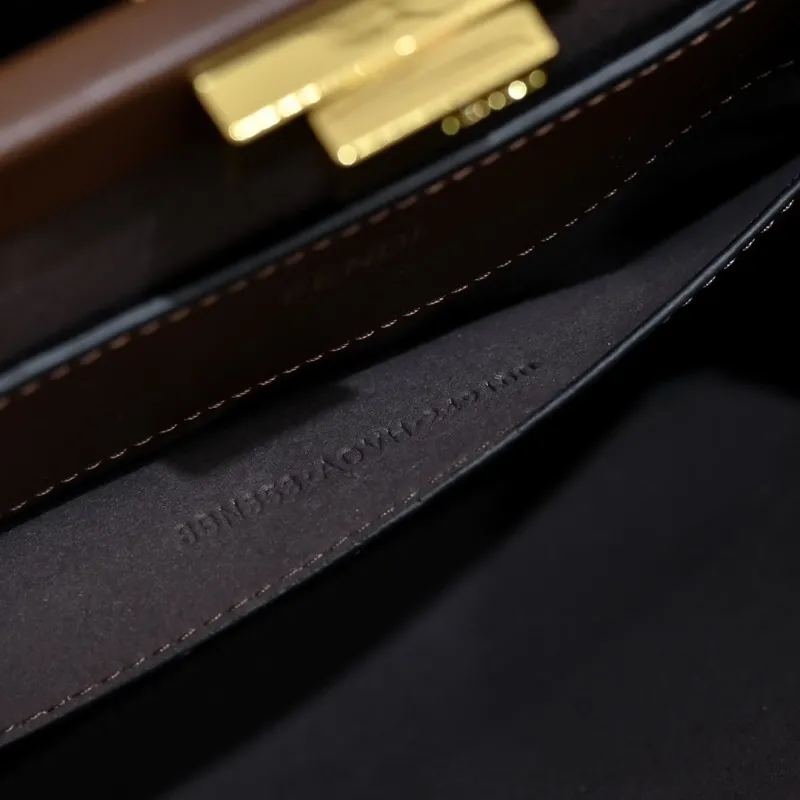 Fendi Brown Leather Top Handle Shoulder Bag - Image 8