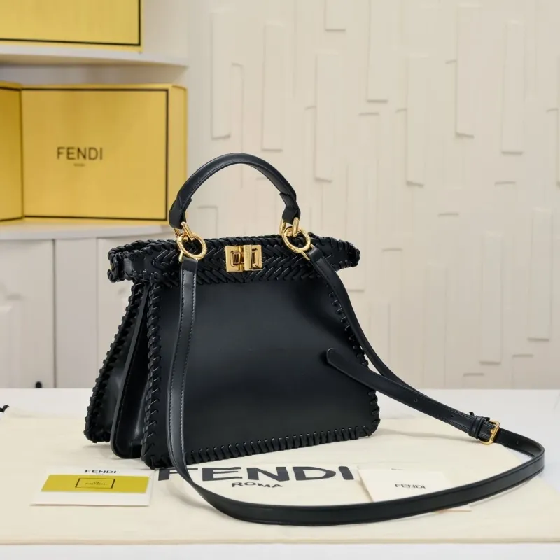 Alternative view of Fendi Black Woven Top Handle Bag