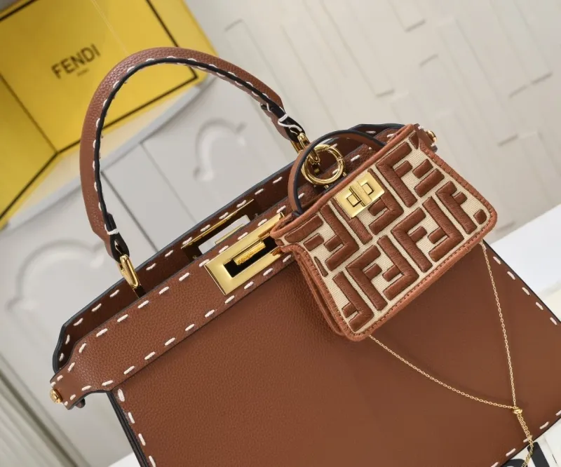 Fendi Brown Top Handle Bag 82 - Image 3
