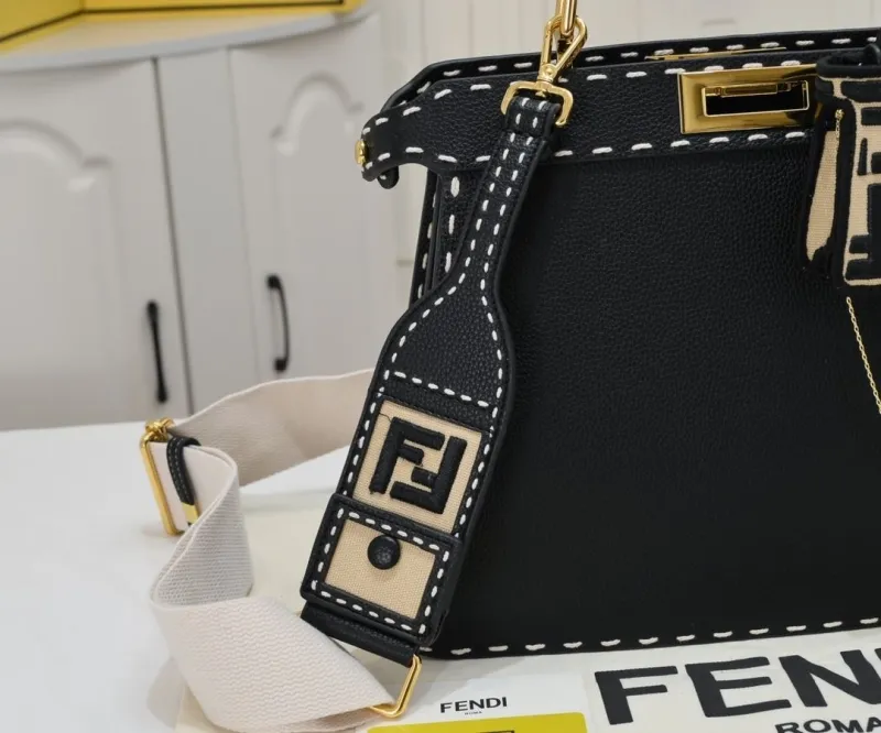 Alternative view of Fendi Black Top Handle Bag with FF Motif