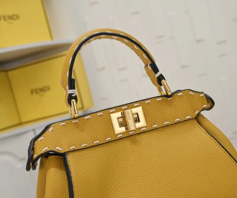 Fendi Yellow Top Handle Bag Model 86 - Image 5