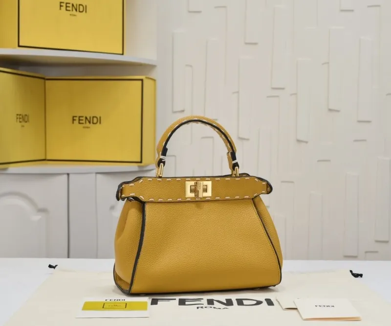 Fendi Yellow Top Handle Bag Model 86 - Image 6