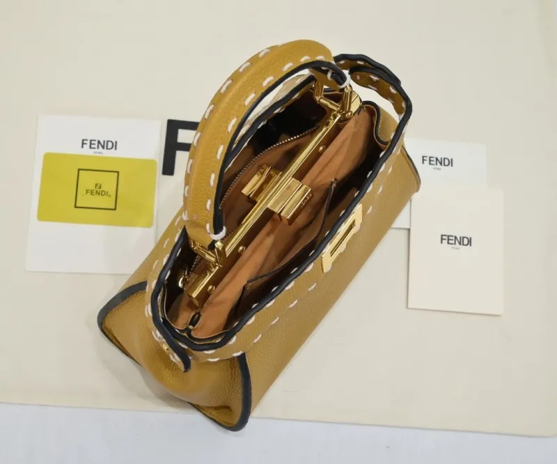 Fendi Yellow Top Handle Bag Model 86 - Image 9