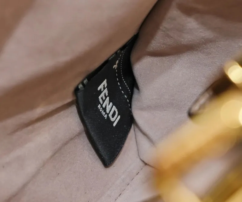 Fendi Taupe Top Handle Bag with Mini Pouch - Image 7