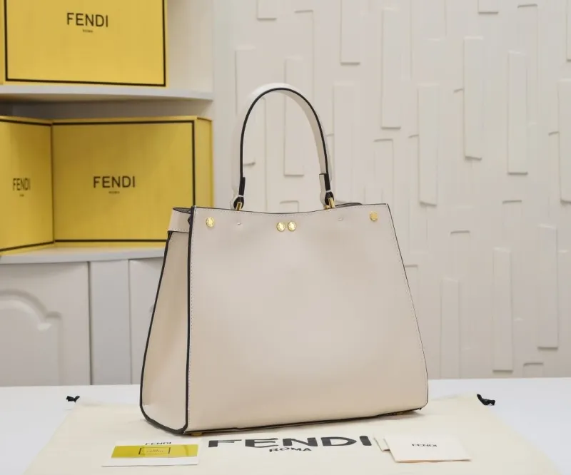 Alternative view of Fendi Roma Cream Top Handle Bag