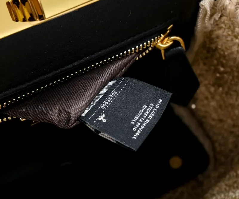 Fendi Beige Woven Top Handle Crossbody Bag - Image 6