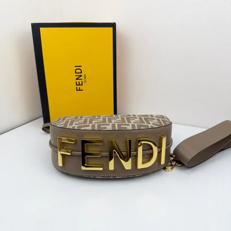 Fendi 8866-29 Taupe Hobo Shoulder Bag - Image 3