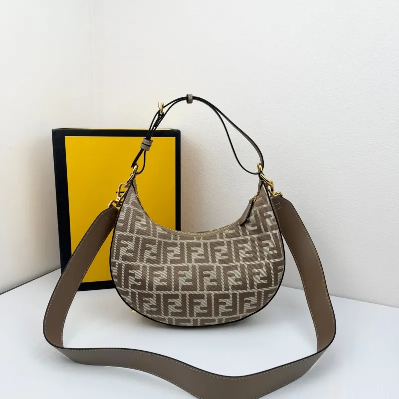 Fendi 8866-29 Taupe Hobo Shoulder Bag - Image 5