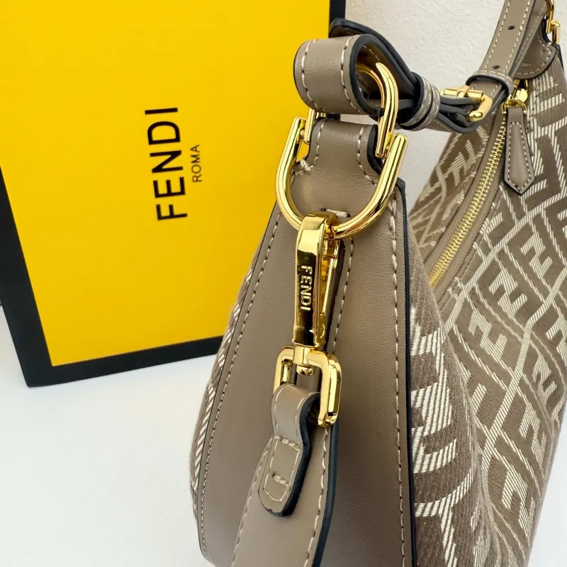 Fendi 8866-29 Taupe Hobo Shoulder Bag - Image 6