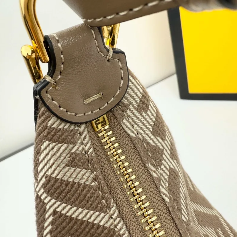 Fendi 8866-29 Taupe Hobo Shoulder Bag - Image 7