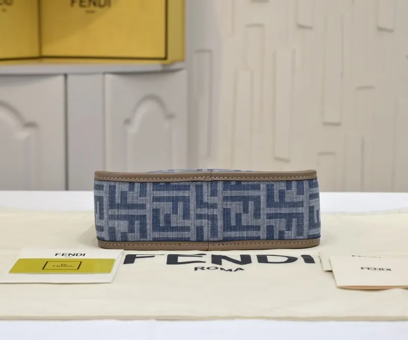 Fendi Blue Denim Hobo Bag - Image 3