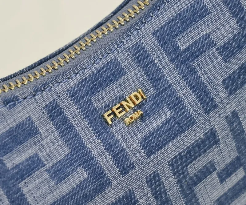 Fendi Blue Denim Hobo Bag - Image 4