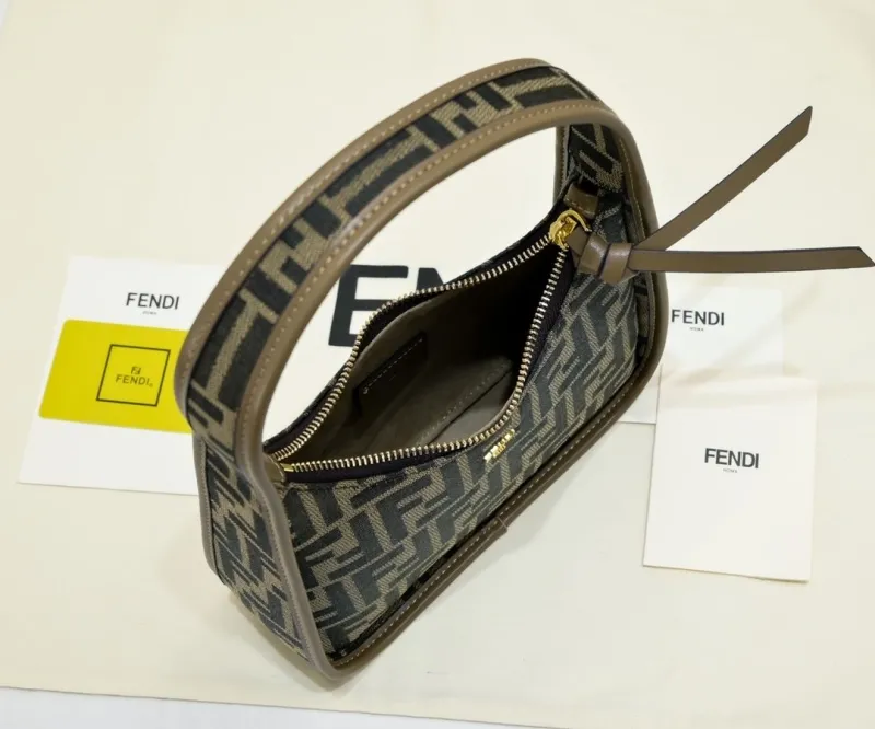 Fendi FF Monogram Hobo Shoulder Bag 108 - Image 9