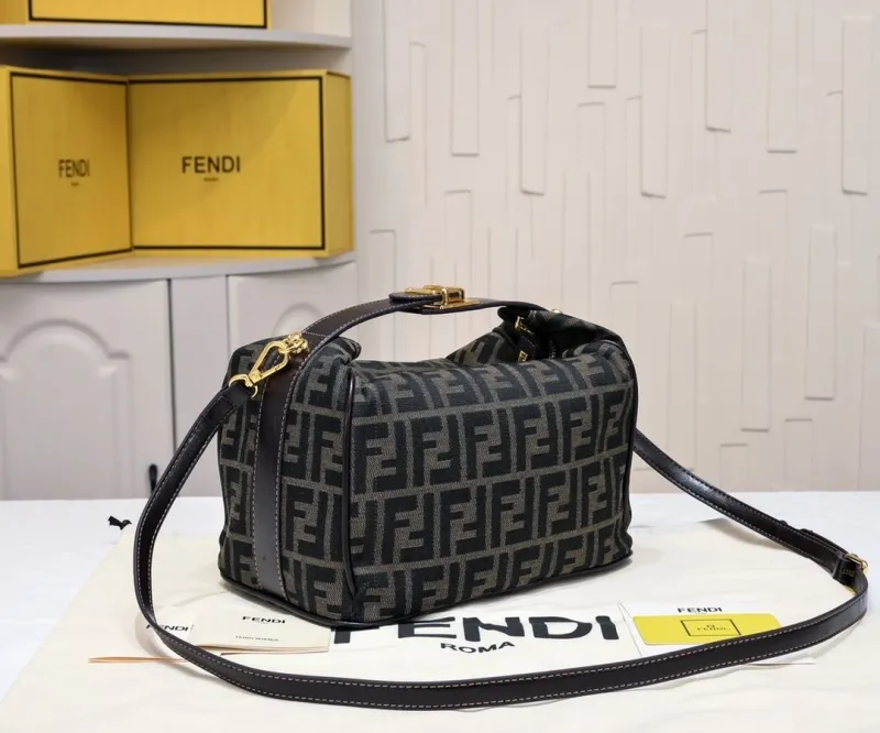 Fendi FF Pattern Top Handle Shoulder Bag 115 - Image 4