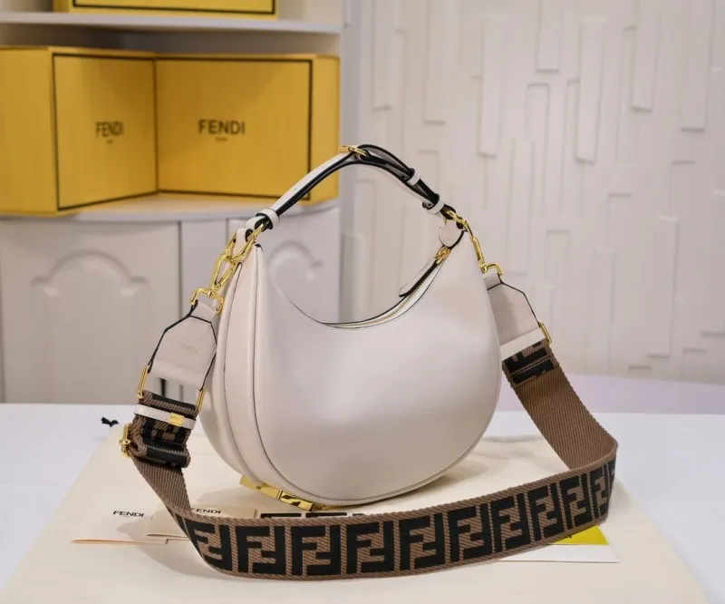 Fendi White Top Handle Hobo Bag 132 - Image 3