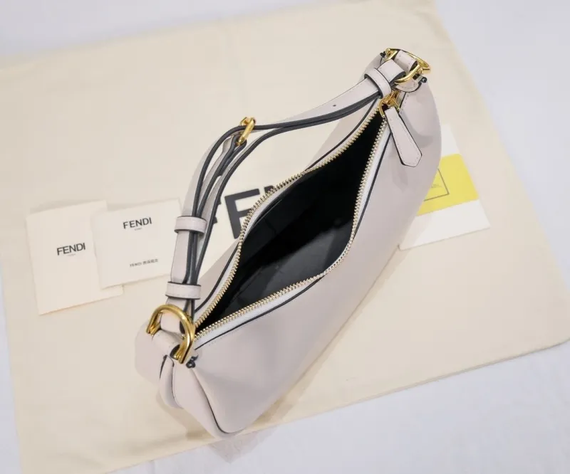 Fendi White Top Handle Hobo Bag 132 - Image 9
