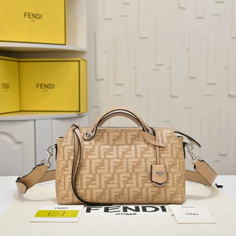 Fendi Beige FF Monogram Top Handle Crossbody Bag