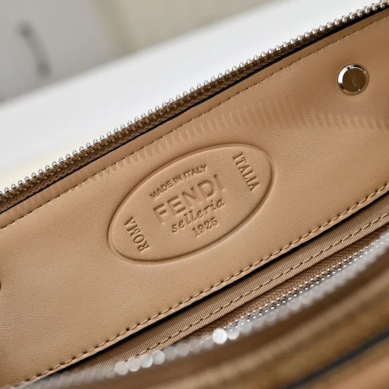 Fendi Beige FF Monogram Top Handle Crossbody Bag - Image 8