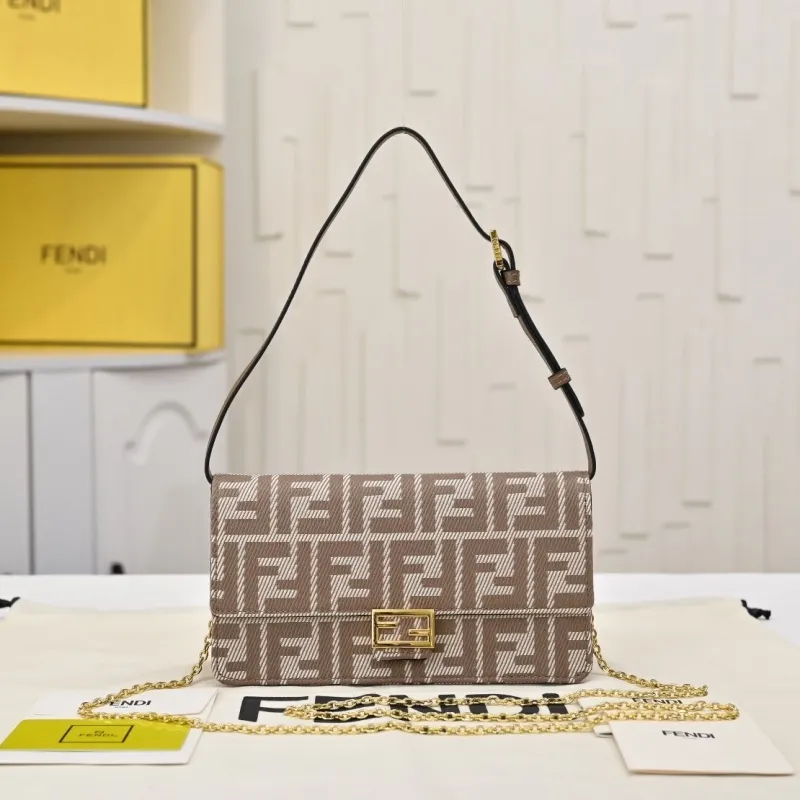 Fendi Brown FF Monogram Shoulder Bag