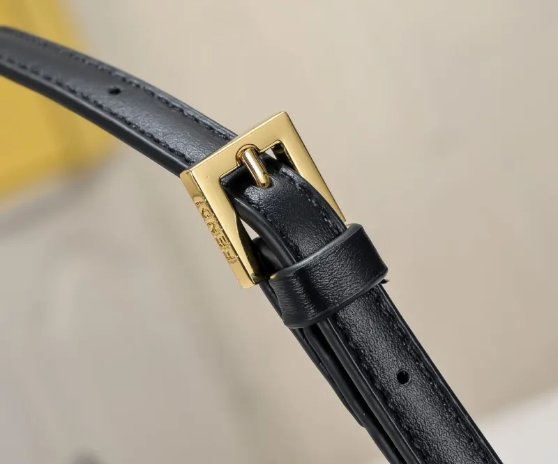 Fendi Black FF Monogram Leather Shoulder Bag - Image 4