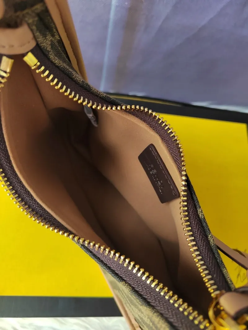 Fendi Brown FF Monogram Mini Hobo Bag - Image 7