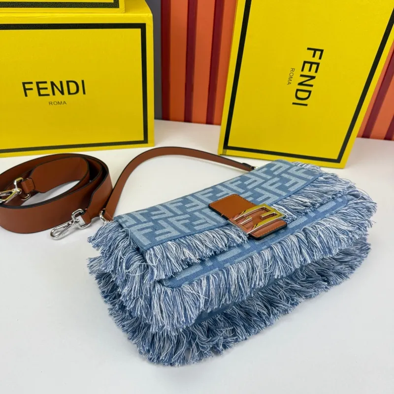Fendi Denim Fringe Top Handle Bag 680279 - Image 4