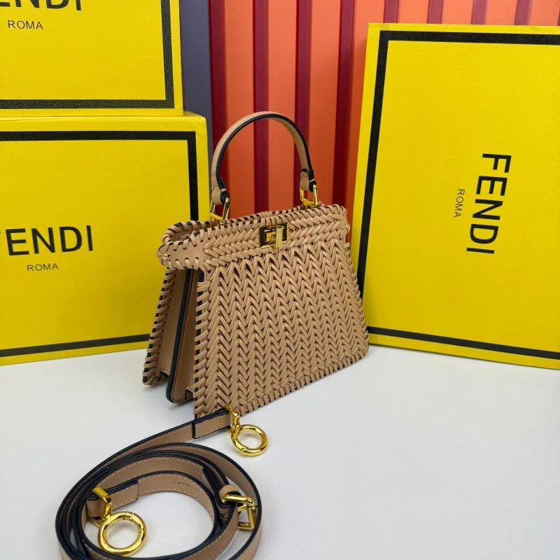 Alternative view of Fendi Beige Woven Top Handle Bag 0266