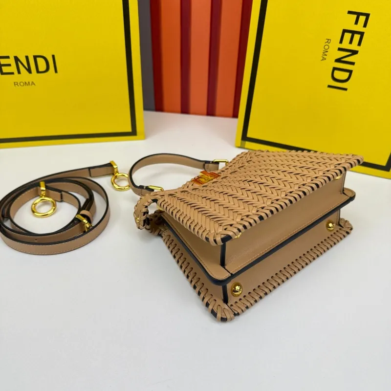 Fendi Beige Woven Top Handle Bag 0266 - Image 4