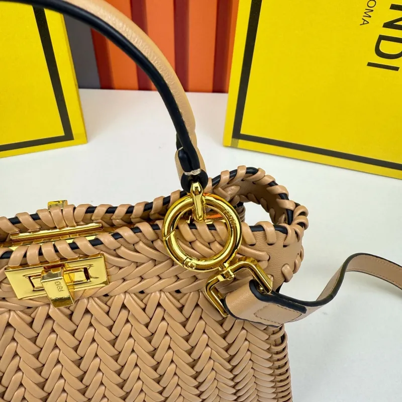 Fendi Beige Woven Top Handle Bag 0266 - Image 6