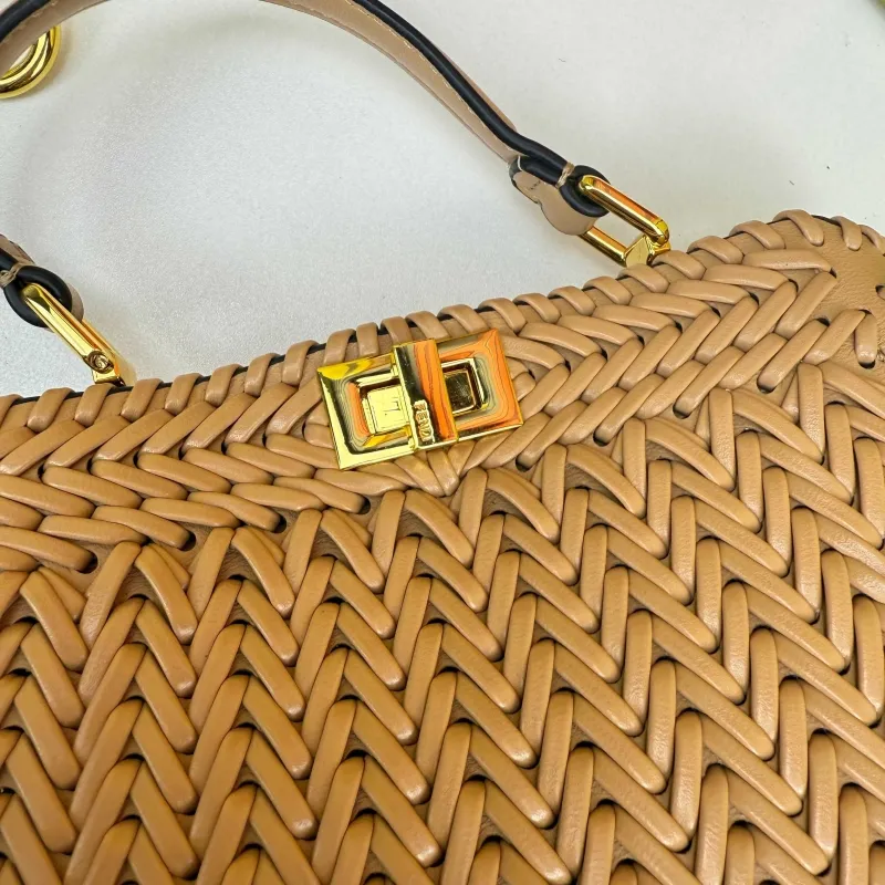 Fendi Beige Woven Top Handle Bag 0266 - Image 7