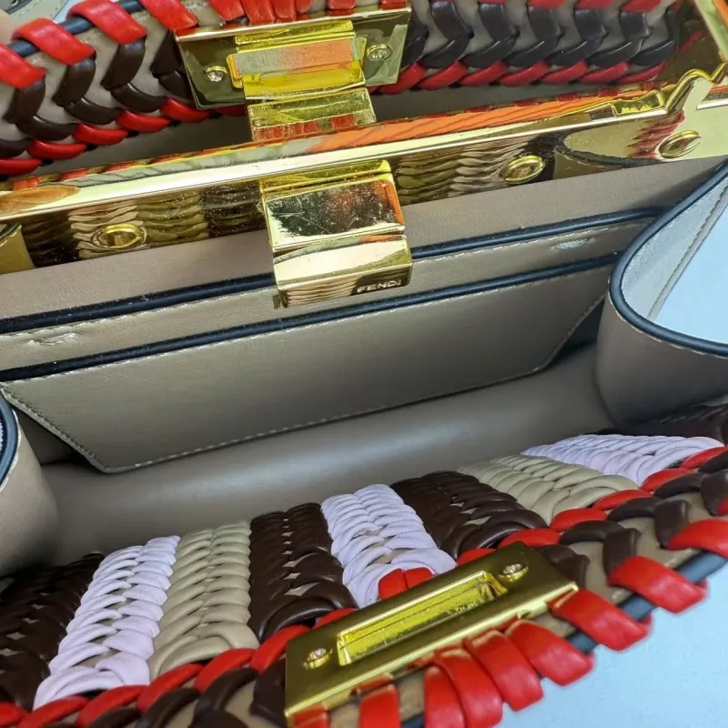 Fendi Multicolor Woven Top Handle Handbag 0266 20x15.5x8cm - Image 7