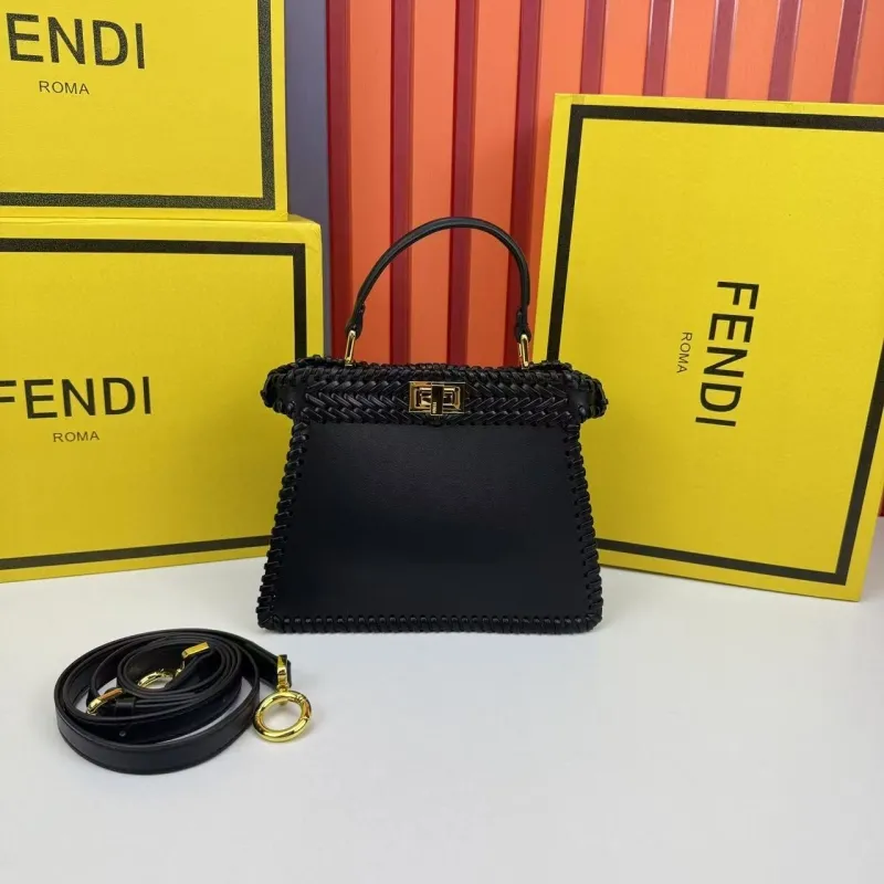 Fendi Black Woven Top Handle Bag 680266 - Image 3