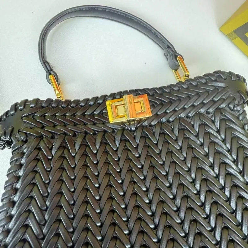 Fendi Black Woven Top Handle Bag 680266 - Image 6
