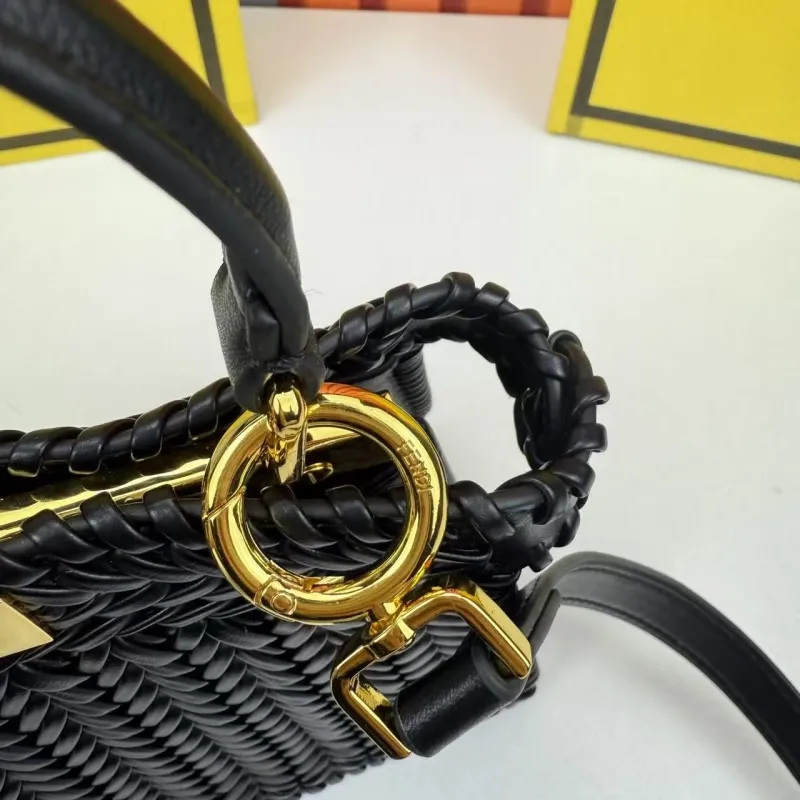 Fendi Black Woven Top Handle Bag 680266 - Image 7