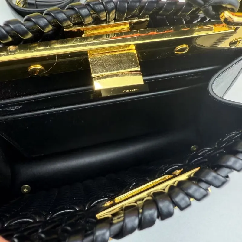 Fendi Black Woven Top Handle Bag 680266 - Image 8