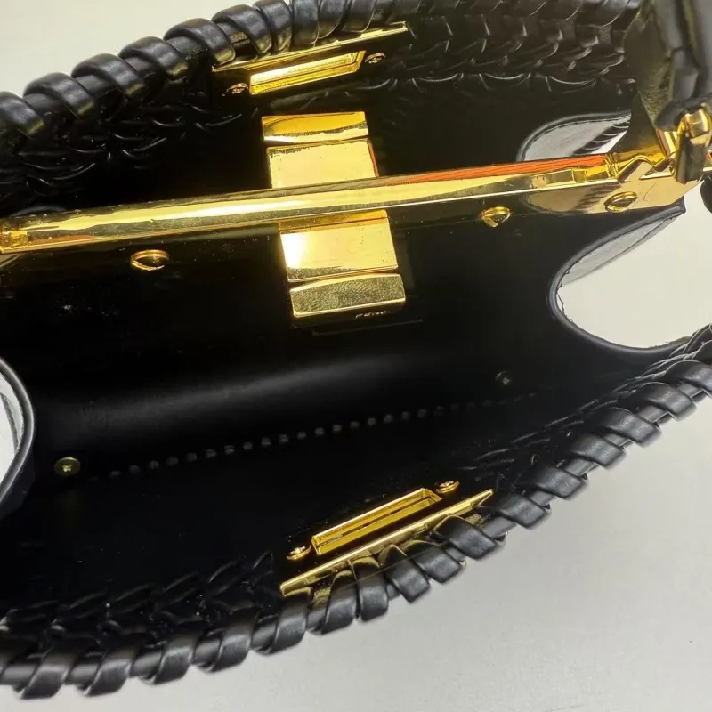 Fendi Black Woven Top Handle Bag 680266 - Image 9