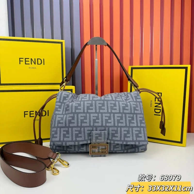 Fendi Gray Top Handle Shoulder Bag 68079
