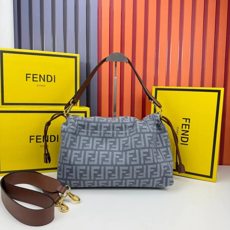 Fendi Gray Top Handle Shoulder Bag 68079 - Image 3