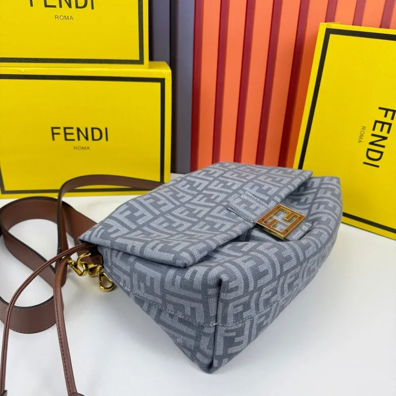 Fendi Gray Top Handle Shoulder Bag 68079 - Image 4