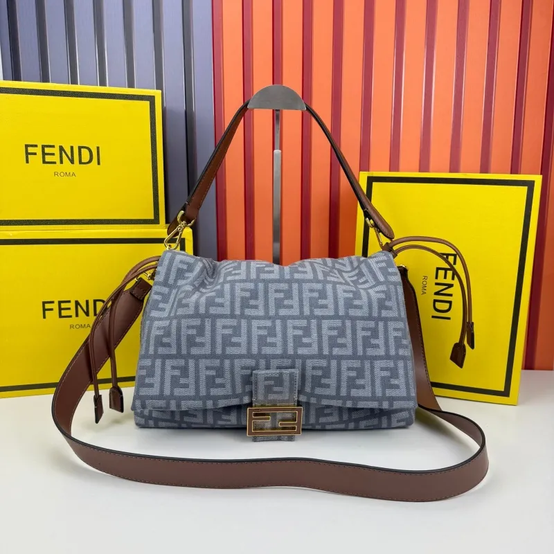 Fendi Gray Top Handle Shoulder Bag 68079 - Image 5