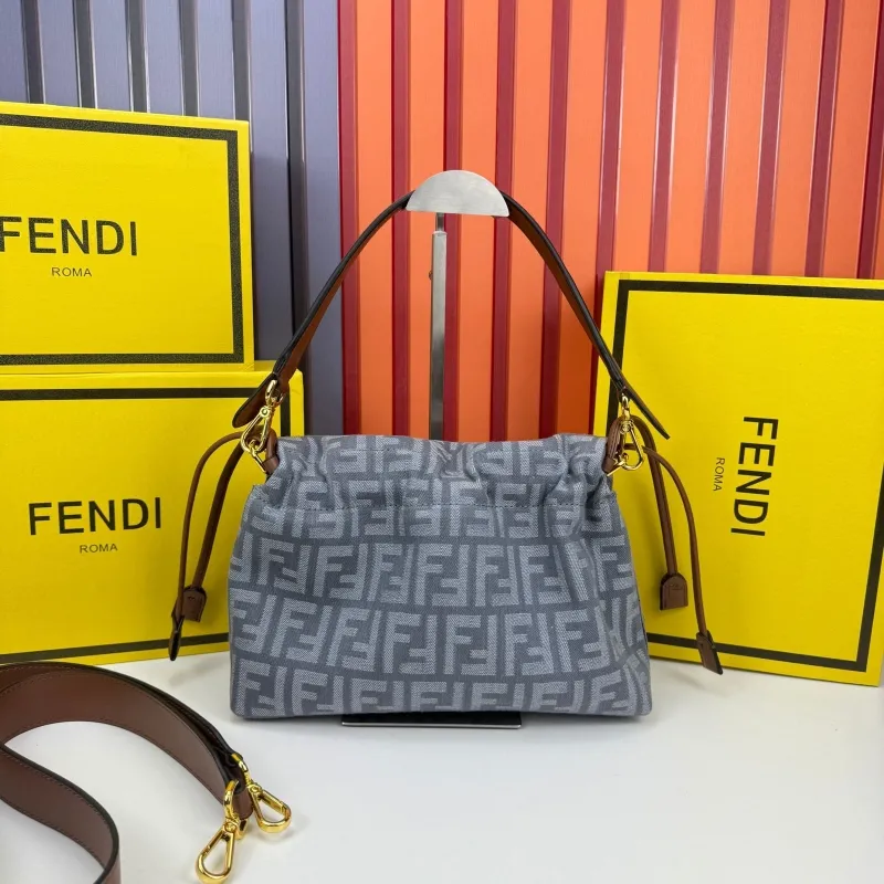 Fendi Gray Top Handle Handbag Model 68079 - Image 3