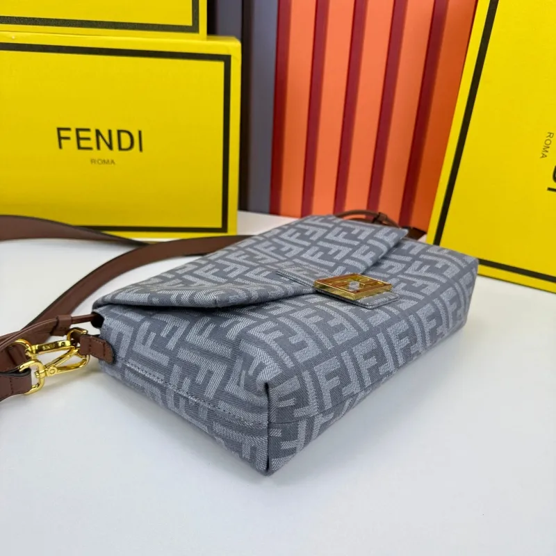 Fendi Gray Top Handle Handbag Model 68079 - Image 4