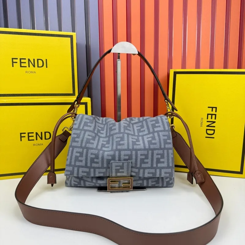 Fendi Gray Top Handle Handbag Model 68079 - Image 5