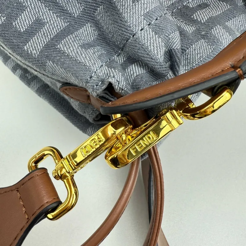 Fendi Gray Top Handle Handbag Model 68079 - Image 6