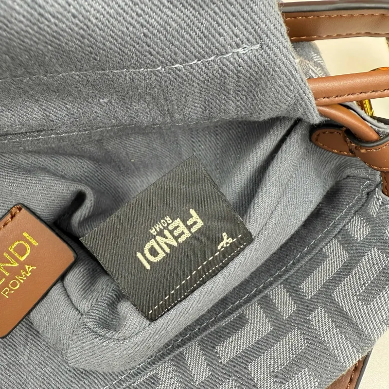 Fendi Gray Top Handle Handbag Model 68079 - Image 9